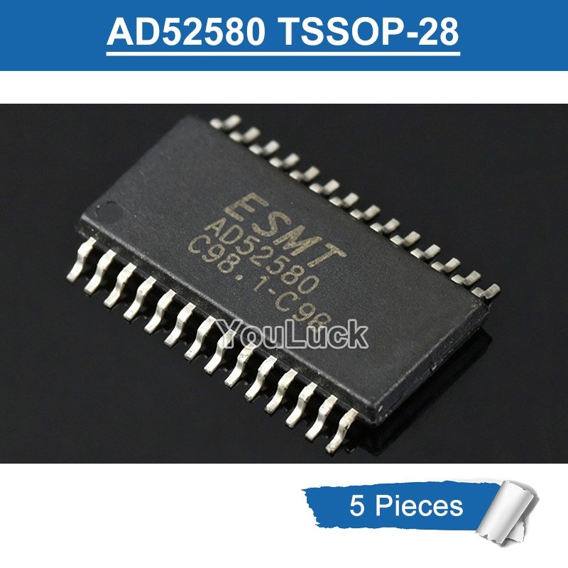 5 Chiếc ESMT AD52580 TSSOP-28 AD52580-QG28NAR Âm Thanh Kỹ Thuật Số Khuếch Đại Chip IC Mới Ban Đầu