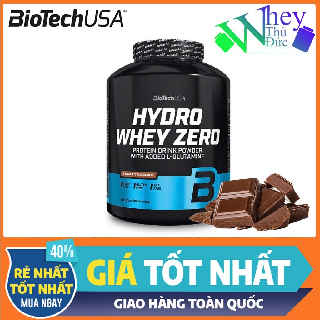 Whey thủy phân HYDRO WHEY ZERO BiotechUSA 82 lần dùng hộp 1.8Kg - Sữa tăng cơ hấp thụ nhanh