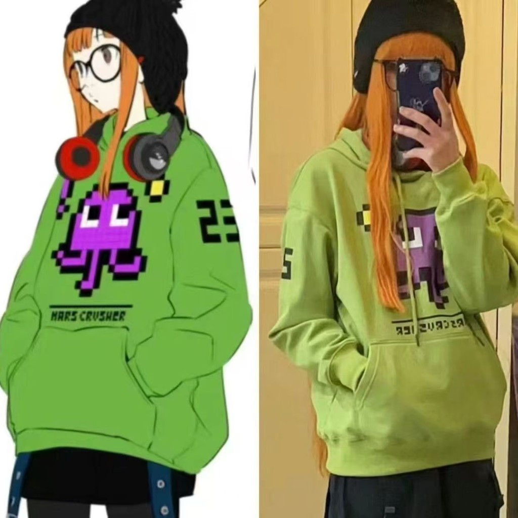 P5 Persona 5 Genius Hacker Girl Sakura Futaba Sakura Cùng Phong Cách Có Mũ Trùm Đầu Xanh Áo Nữ Nam c