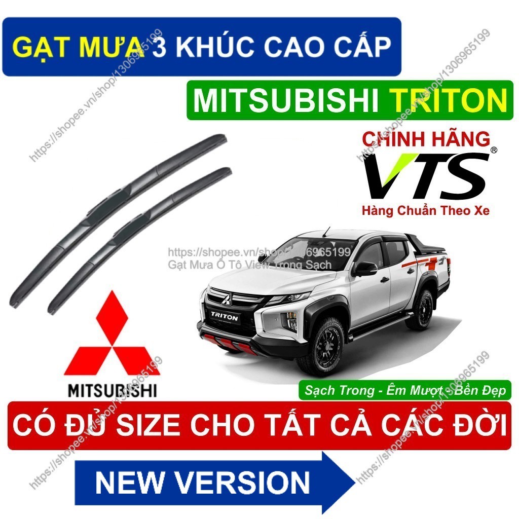 Gạt Mưa 3 Khúc VTS Kính Lái Mitsubishi Triton- Cặp Gạt M.ưa Kính Lái Mitsubishi Triton-  Triton