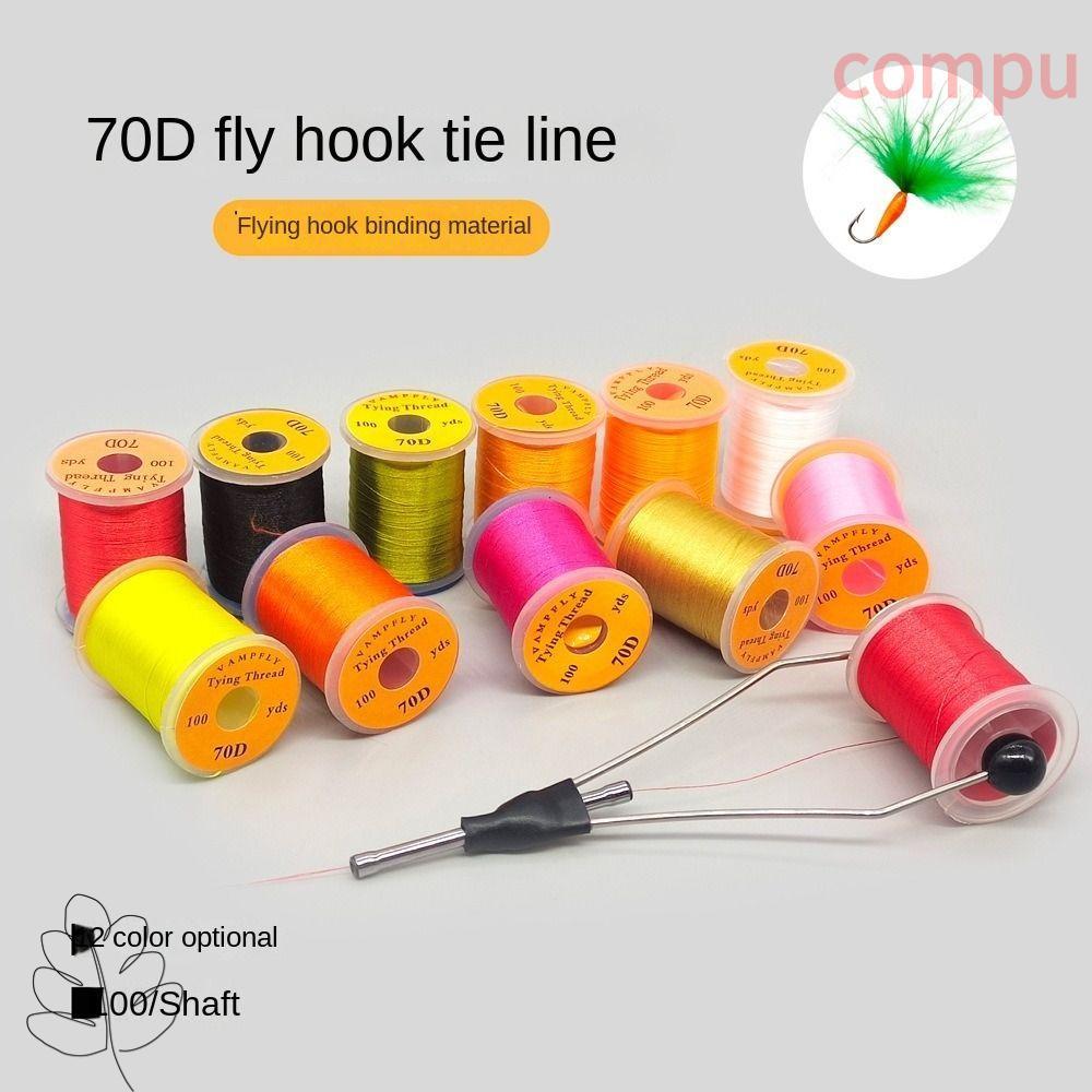 COMPU Fly Fishing Line, Thread Spool Salmon Fly Tying Thread Line, Bass Premium Flies Fishing Line