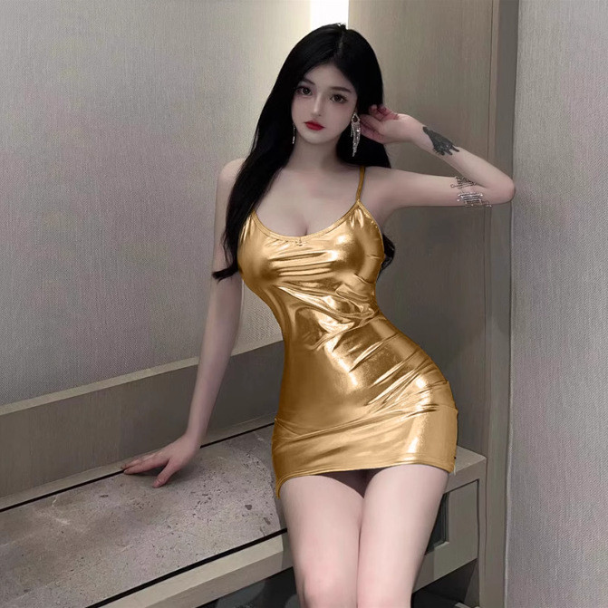 Hot Girl Pure Desire Phong Cách Hông Váy Mùa Hè Gợi Cảm Cắt Thấp Skinny Sling Đầm Đơn Giản Phù Hợp Với Quần Áo Nữ