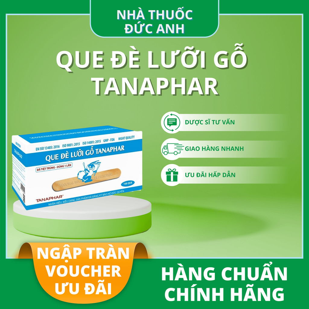 Que đè lưỡi gỗ TANAPHAR_Hộp 100 que