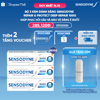 Bộ 3 Kem đánh răng SENSODYNE Repair & Protect Deep Repair 100g giúp phục hồi sâu và bảo vệ răng ê buốt