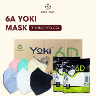   Sỉ Thùng 500 Cái  Khẩu trang 6D Yoki Mask 5 lớp kháng khuẩn hàng chính hãng công ty 
