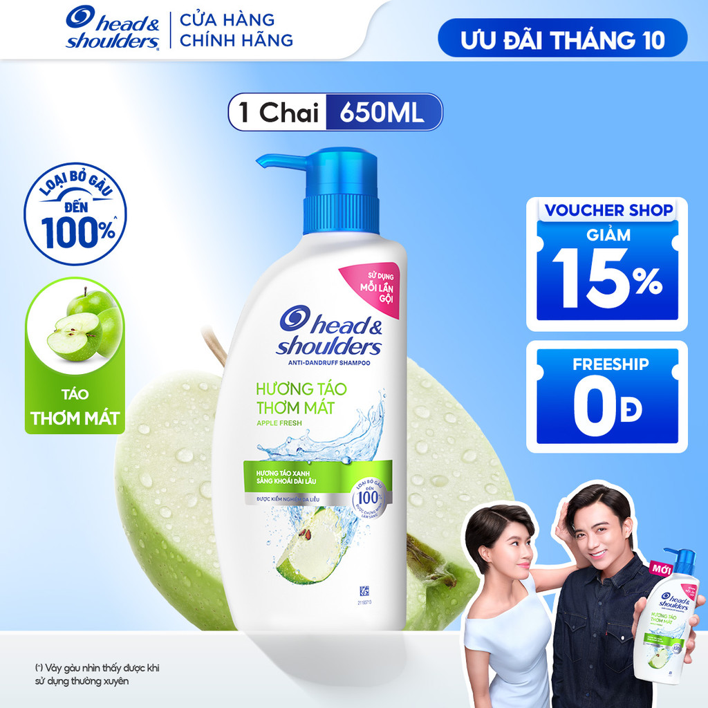 Dầu Gội HEAD & SHOULDERS Táo Mát Lạnh Chai 625ML