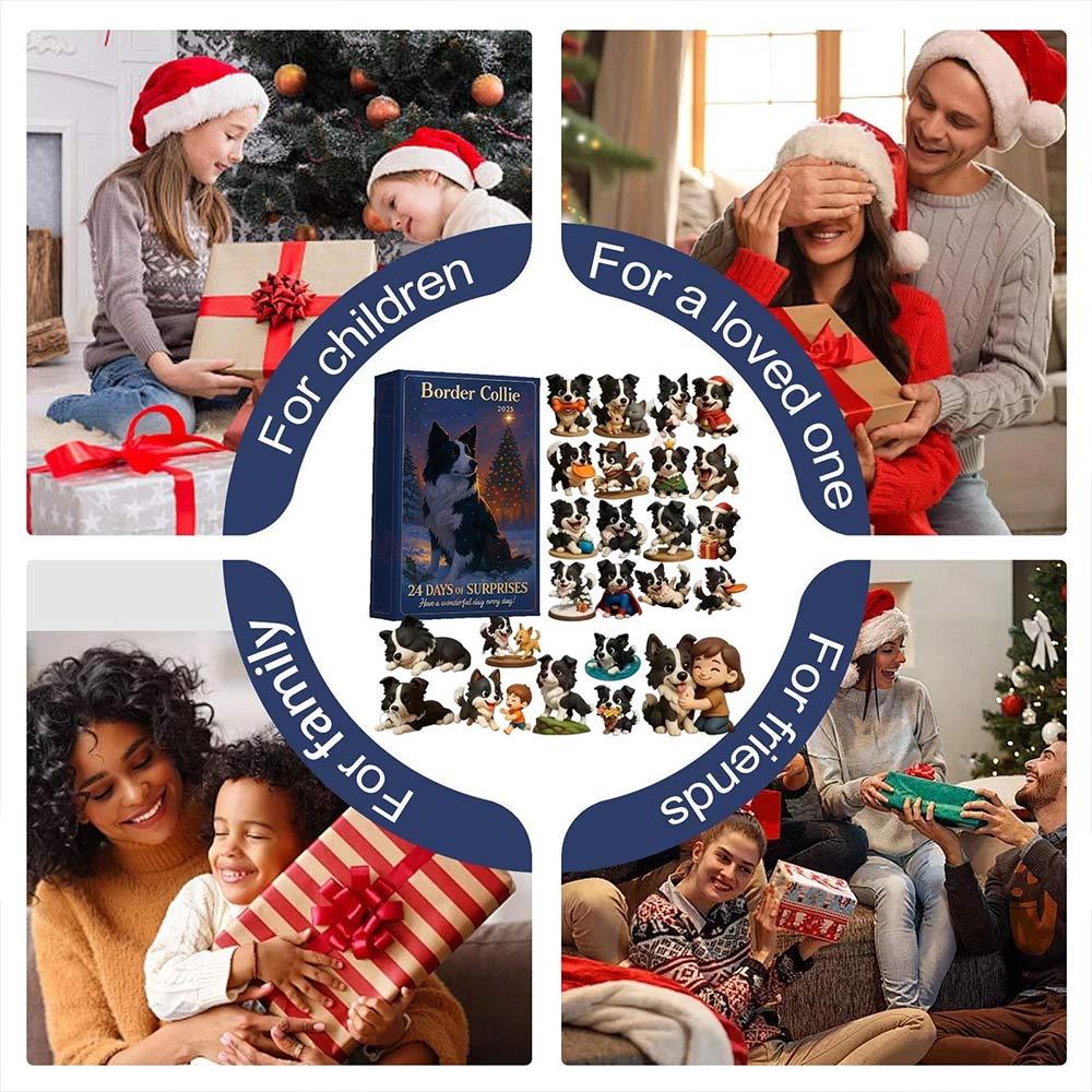 2025 New Border Collie Decoration Pendant Countdown Advent Calendar Xmas Gifts