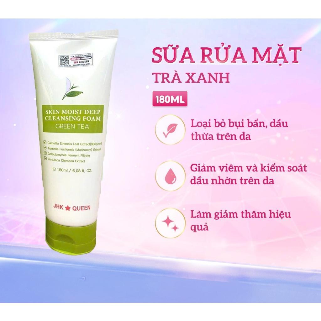 Sữa Rửa Mặt Trà Xanh JHK - QUEEN Kiểm Soát Nhờn ( Dành Cho Da Dầu, Da Mụn, Da Nhậy Cảm) 180ml - DA42
