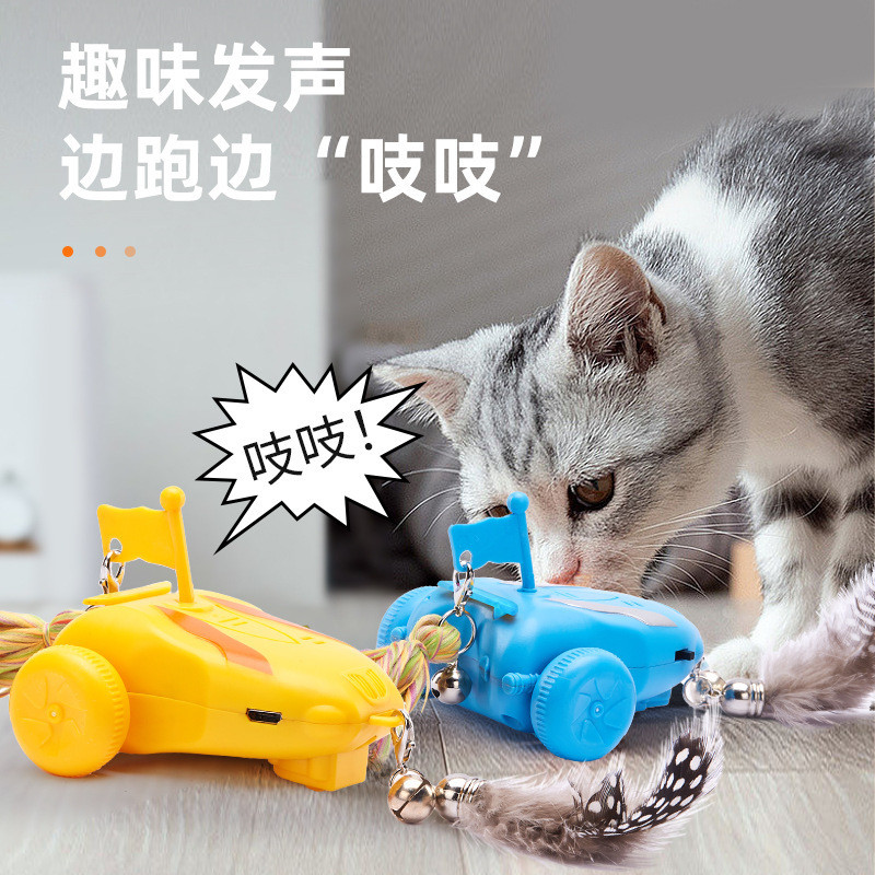Đồ chơi cho mèo Speedy Speedy Speedy Cat trêu chọc đồ chơi có lông vũ Điện cảm ứng mèo tự làm giảm s
