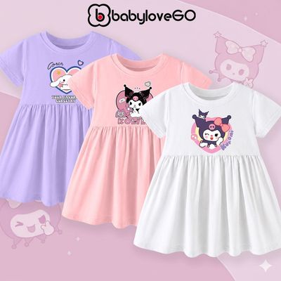 Váy bé gái BabyloveGO, đầm babydoll cho bé chất thun cotton mềm mịn thoáng mát cho bé