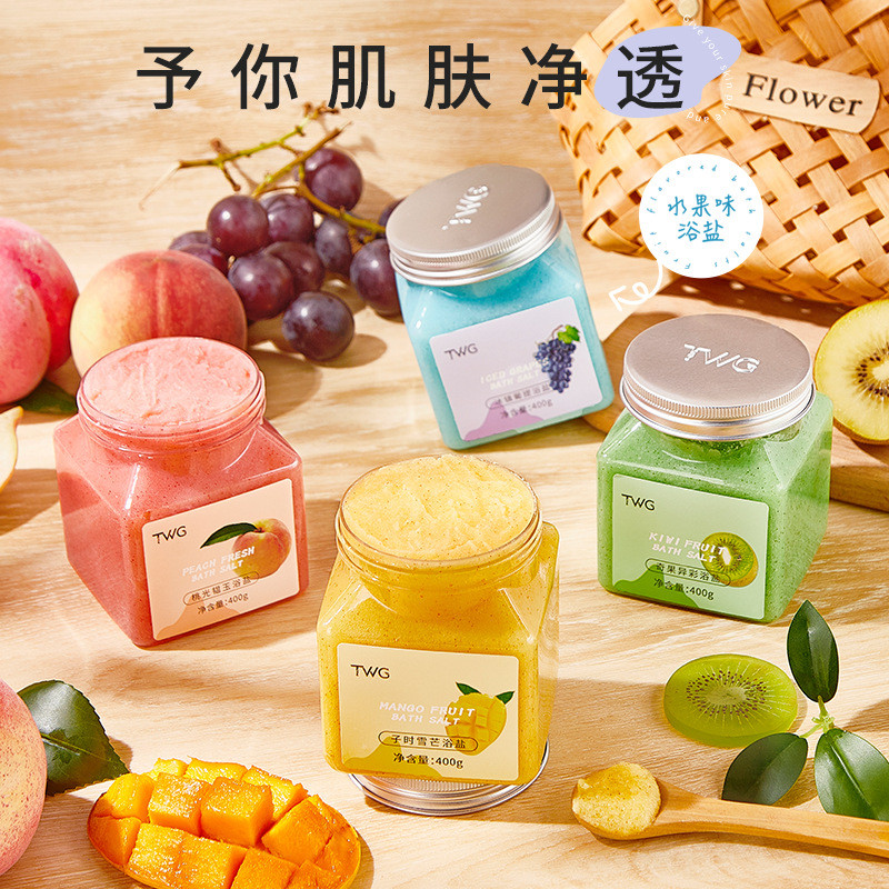 [Hàng có sẵn] TWG Fruit Bath Salt Body Cleaning Tẩy tế bào chết Đào Kiwi Fruit Bath Salt Fruit Fragr