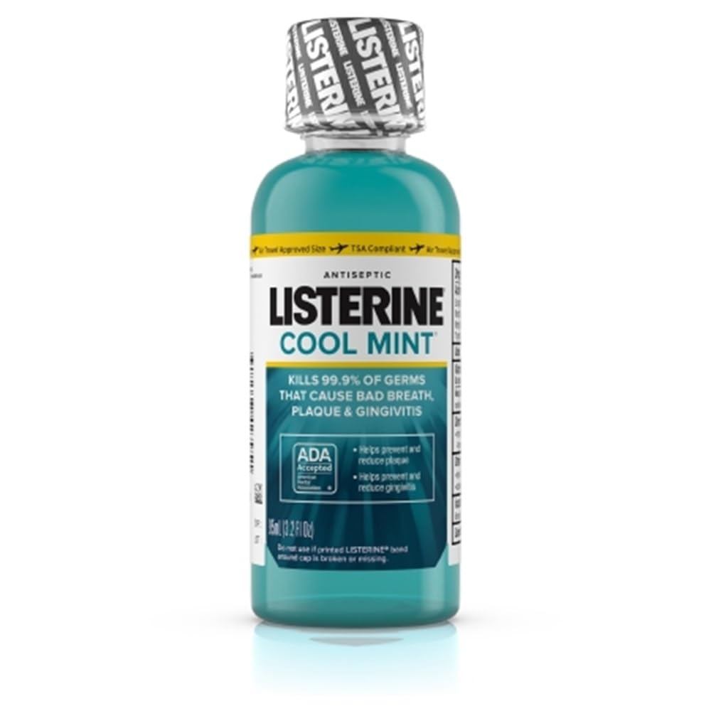 Nước súc miệng sát trùng dành cho người lớn Listerine, Cool Mint, 3,2 Ounce (Gói 24) 34PS