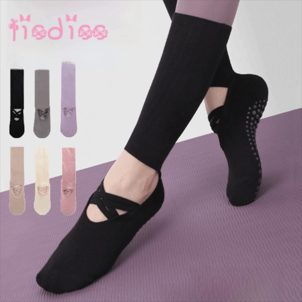 Tất Pilates LISDISSS, Tất tập Yoga Cotton thoáng khí, Harajuku Street Casual Chống trượt Grip Strapp