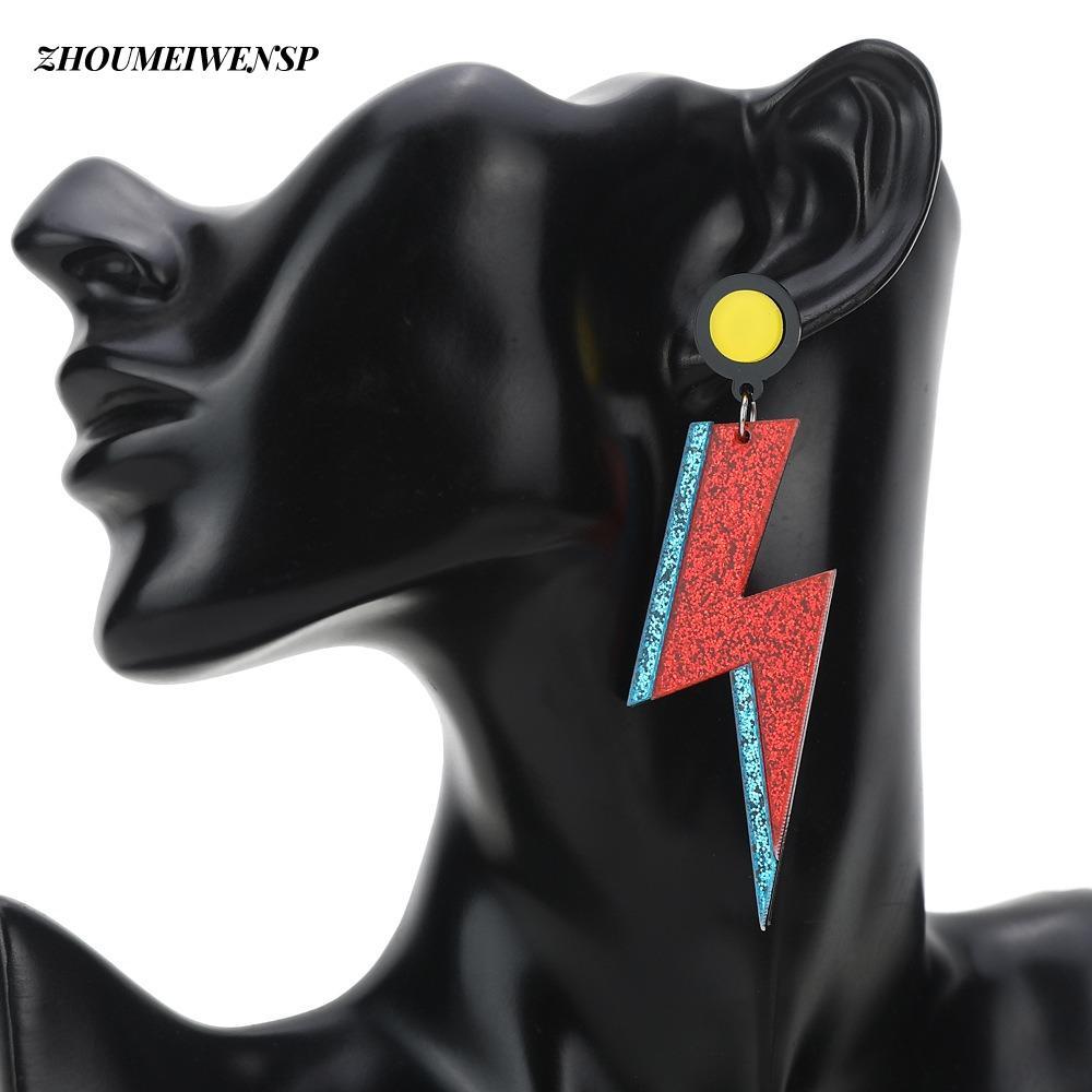 ZHUMEIWENSP Bông tai mặt dây chuyền Lightning, Phụ kiện bông tai Lightning Acrylic Punk, Mặt dây chu