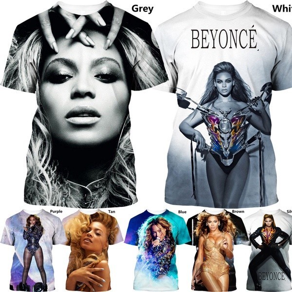 Nam Nữ Mùa Hè Mới Beyonce 3D In Nhanh Khô Áo Thun Thường Ngày Pop Ca Sĩ Thoải Mái