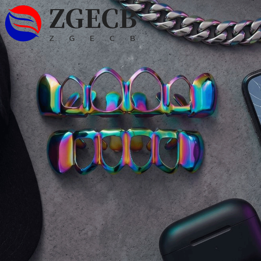 ZGECB 2 Cái / bộ Lưới Nướng Nha Khoa, Hip Hop Classic Charm Răng Grillz, Punk Trang Sức Bóng Đơn Giả