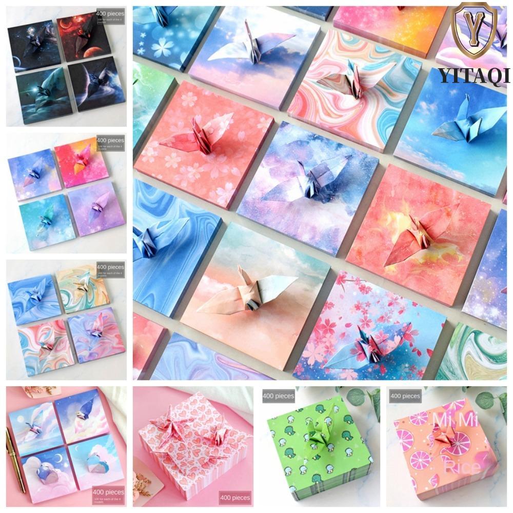 YITAQI 400 Chiếc Giấy Origami Bầu Trời Đầy Sao, Chất Liệu Nghệ Thuật Thêu Sò Giấy Gấp Nhiều Màu Sắc,