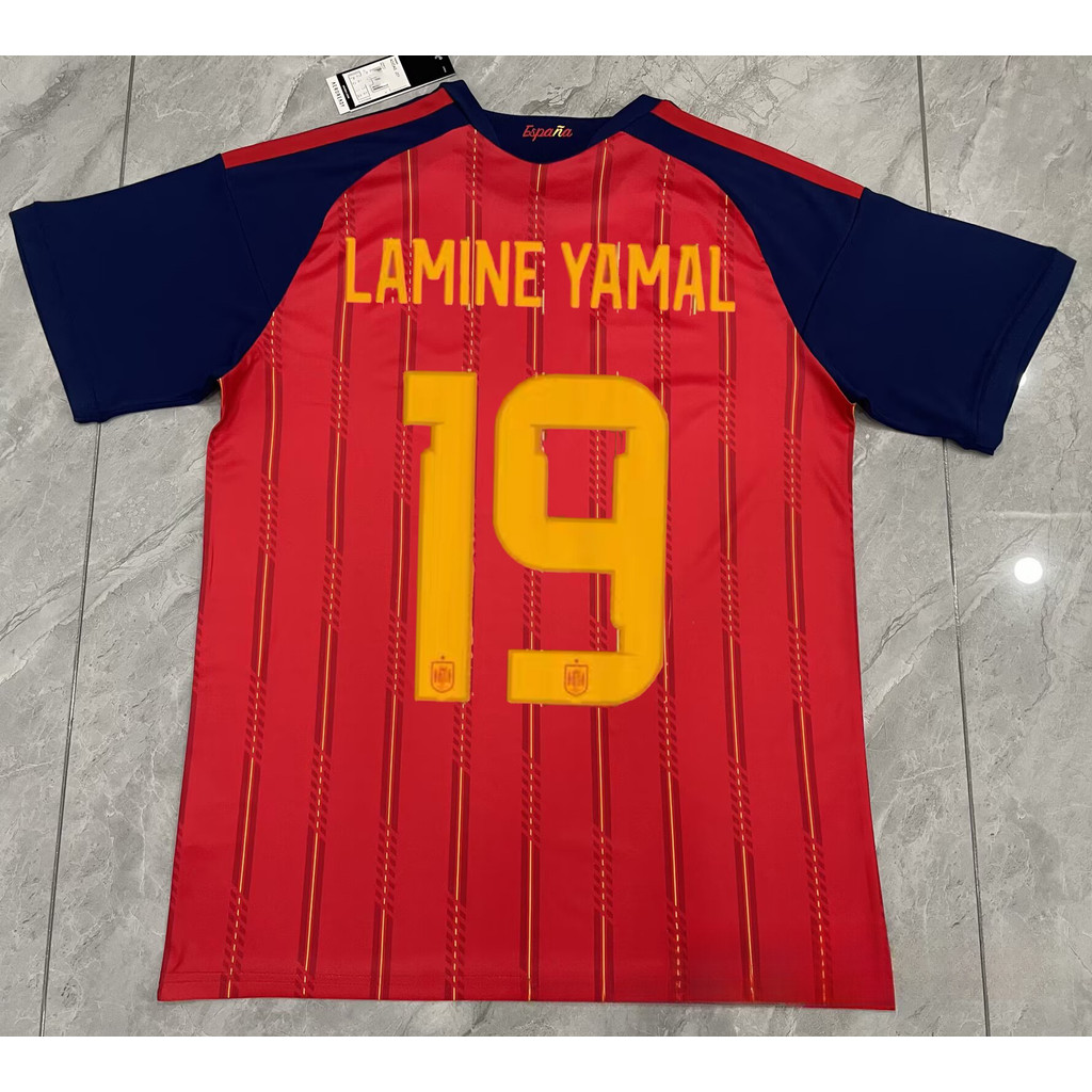 Áo đấu Tây Ban Nha No. 10 Áo thun thể thao dành cho người hâm mộ Yamal Pedri