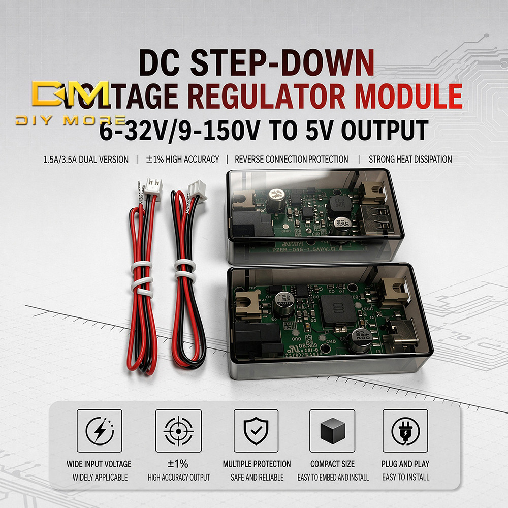 Mô-đun cấp nguồn bước DIYMORE DC 9 – 150V sang DC 5V, Mô-đun cấp nguồn được điều chỉnh DC, Bộ chuyển