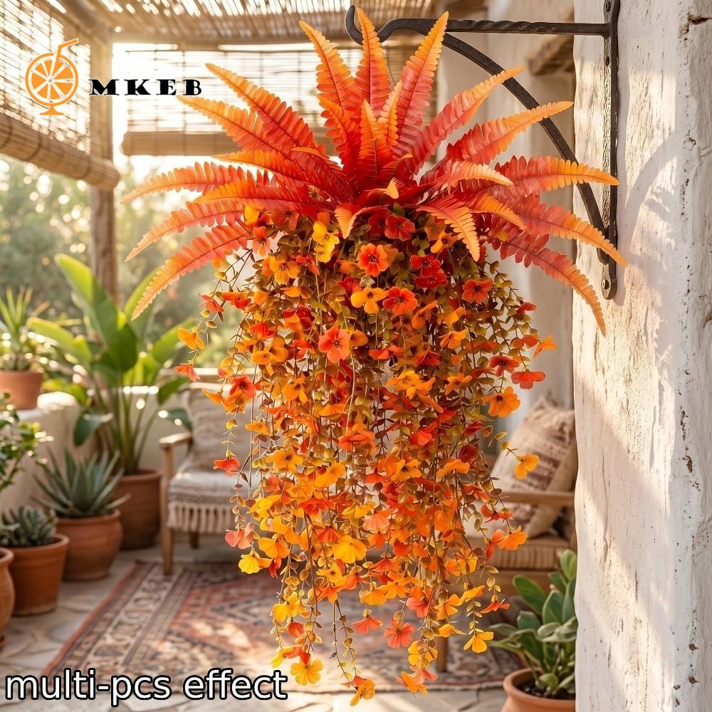 MKEB 3 Cây treo bạch đàn giả dương xỉ, Nhựa chống tia cực tím nhân tạo Boston Morning Glory Vine, Re