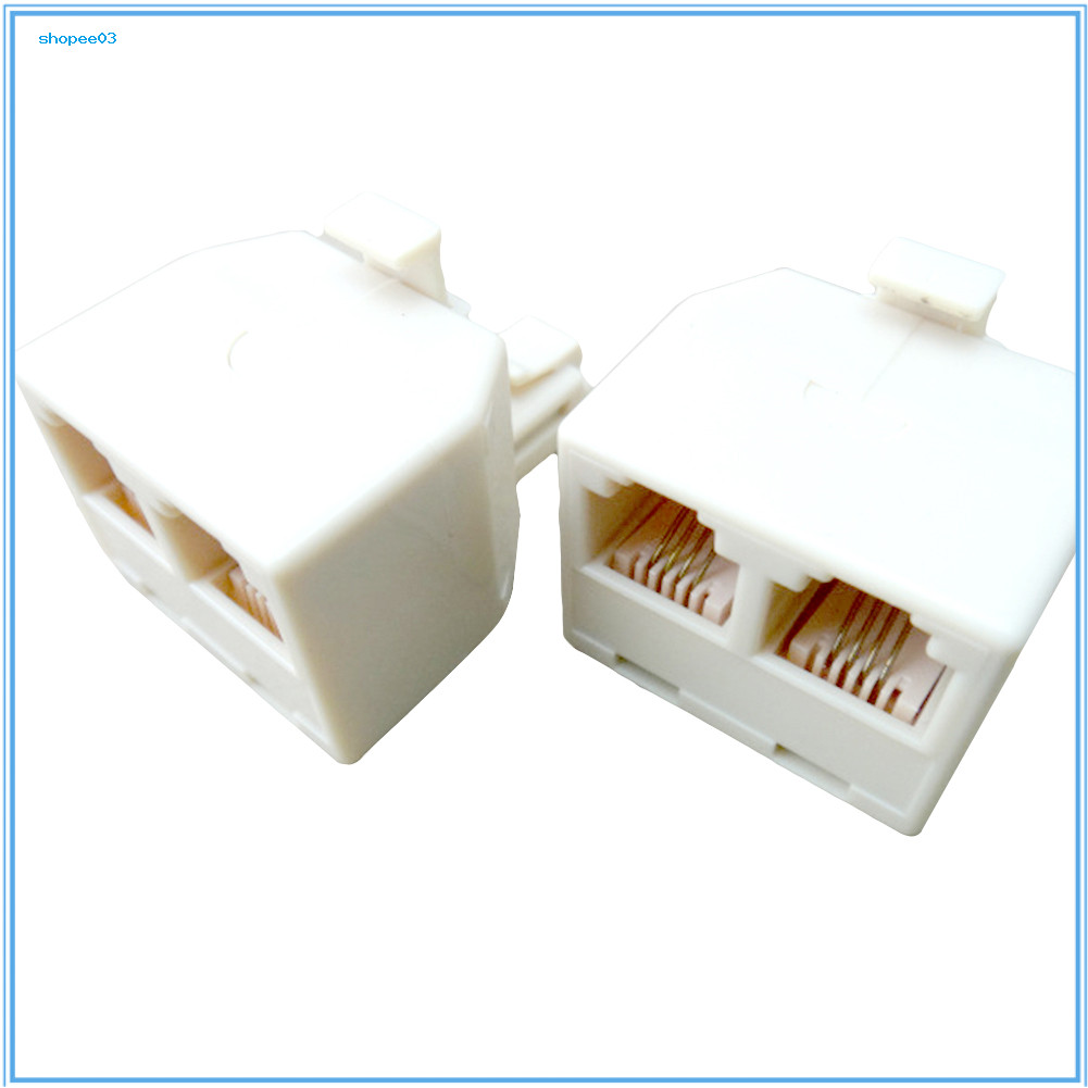 [Ky] 2 Cách 6P4C Ổ cắm điện thoại Jack Line Splitter Adapter Connector Separator