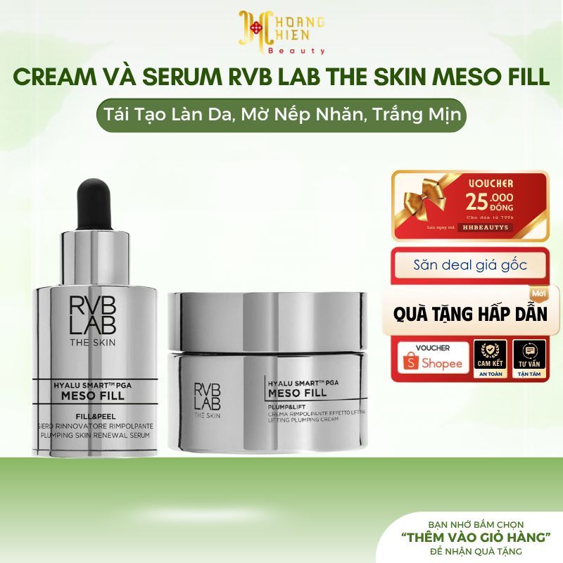 Kem và Serum RVB LAB The Skin Meso Fill Tái Tạo Làn Da, Mờ Nếp Nhăn, Trắng Mịn, Nâng Cơ Và Căng Bóng