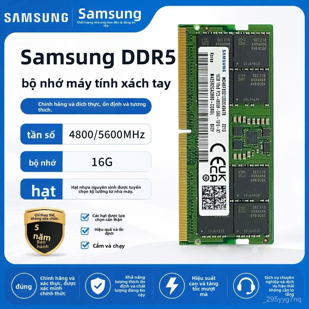 Ram laptop DDR5 8GB 16GB 32GB 4800 5600MHz hạt zin chính hãng nguyên bản hoạt động ổn định chính hãn