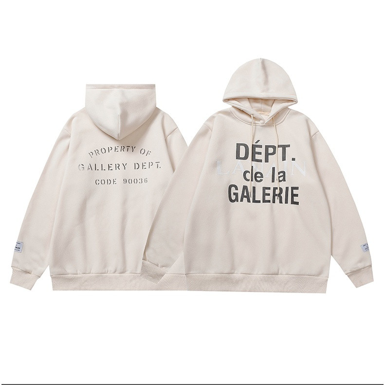 High Street Plus Size Mới GALLERY DEPT Bảng Chữ Cái Mới In Áo Hoodie Unisex dáng rộng