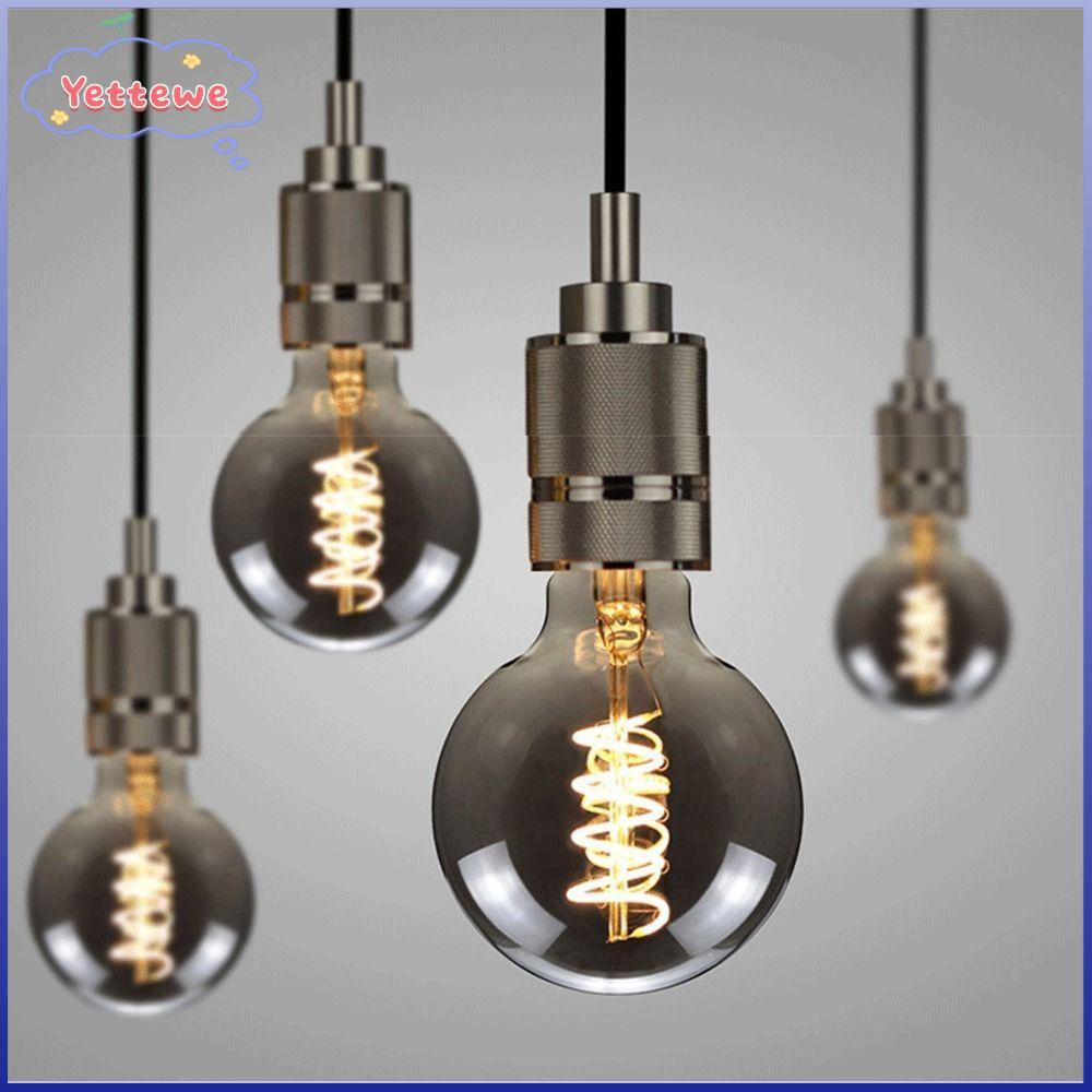 Bóng đèn cổ điển YVETTPH Vintage, Dây tóc đèn Edison màu xám mạ điện, Dây tóc nóng E27 220V Ánh sáng
