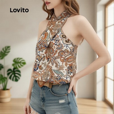 (Kỳ nghỉ) Lovito Áo Mùa Xuân/Hè dành cho Nữ LK3ED618