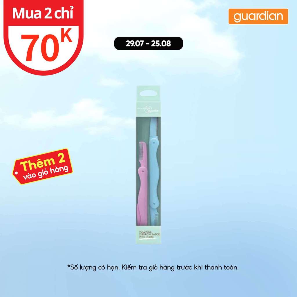 Dao Cạo Lông Mày Gấp Gọn Kèm Lược Mannings Guardian Mannings Guardian Foldable Eyebrow Razor With Co