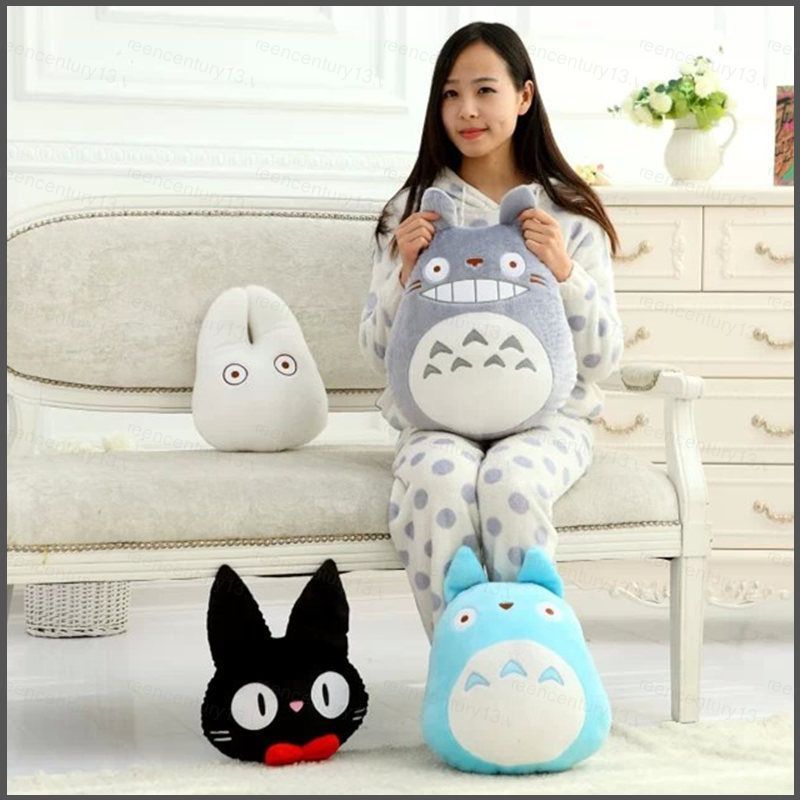 G13 Miyazaki Hayao Phim Hoạt Hình Totoro Sang Trọng Gối JiJi Mèo Dòng Họ Nhỏ Mèo Đen Nội Thất Đệm Qu