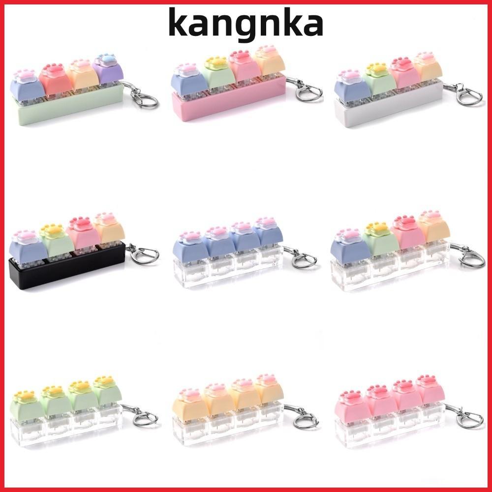 KANGNKA Bàn Phím Mèo Fidget Đồ Chơi, Nút Clicky Thư Giãn Fidget Móc Khóa, Giảm Lo Âu 4 Phím Fidget C