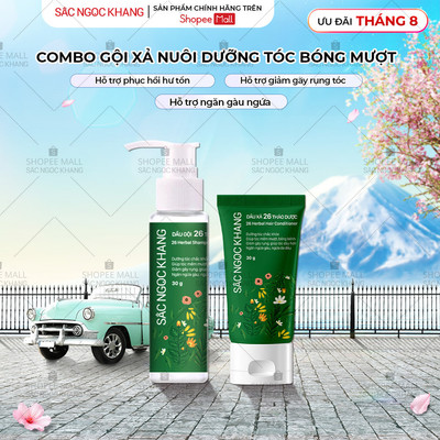 [SIZE NHỎ] Bộ Đôi Gội Xả 26 Thảo Dược Sắc Ngọc Khang - Làm Sạch, Hỗ Trợ Phục Hồi, Chăm Sóc Tóc Mềm Mượt, Giảm Gãy Rụng