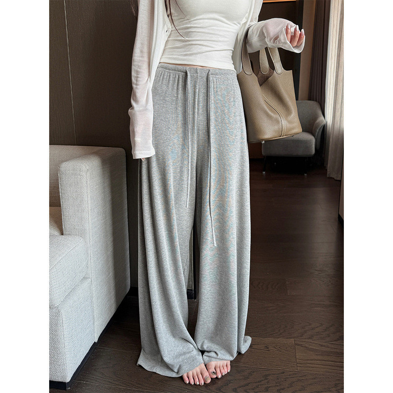 Ở đây yaya shop Quần giải trí Waxy Feel Comfort Until You Want to Take Off Drape Lazy Mask Pants