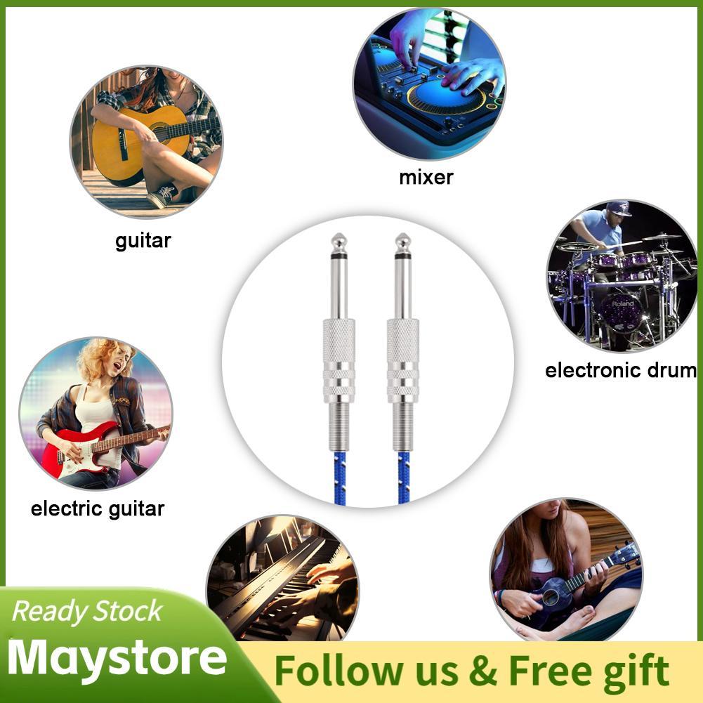 Maystoree Cáp Đàn Guitar Fydun Mono Dây Đực Sang Dây Cắm Thẳng 6.35Mm - Cáp Dụng Cụ Dụng Cụ Điện 1M 