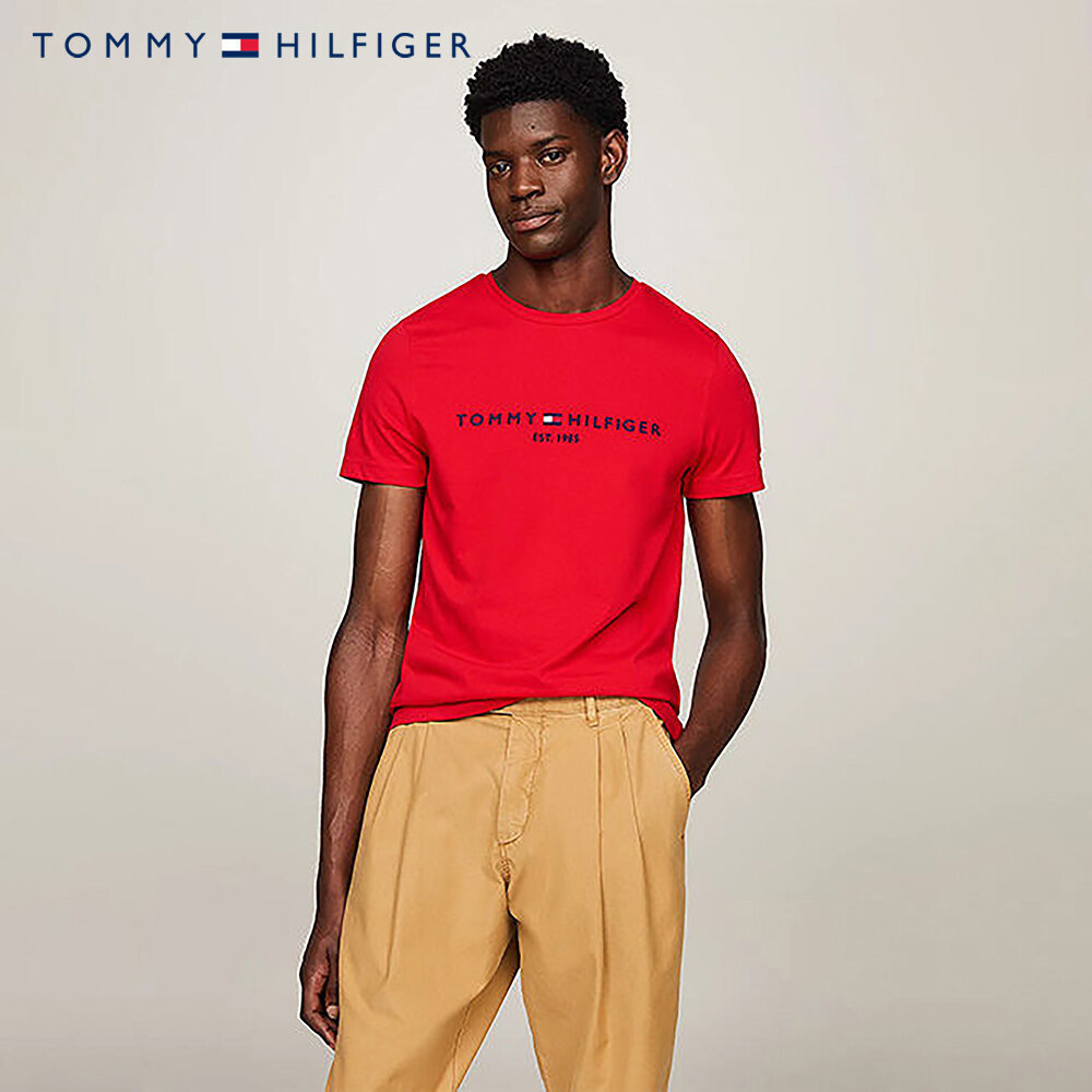 TOMMY HILFIGER - Áo Thun Nam Tay Ngắn Tommy Logo Tee MW0MW11797XND