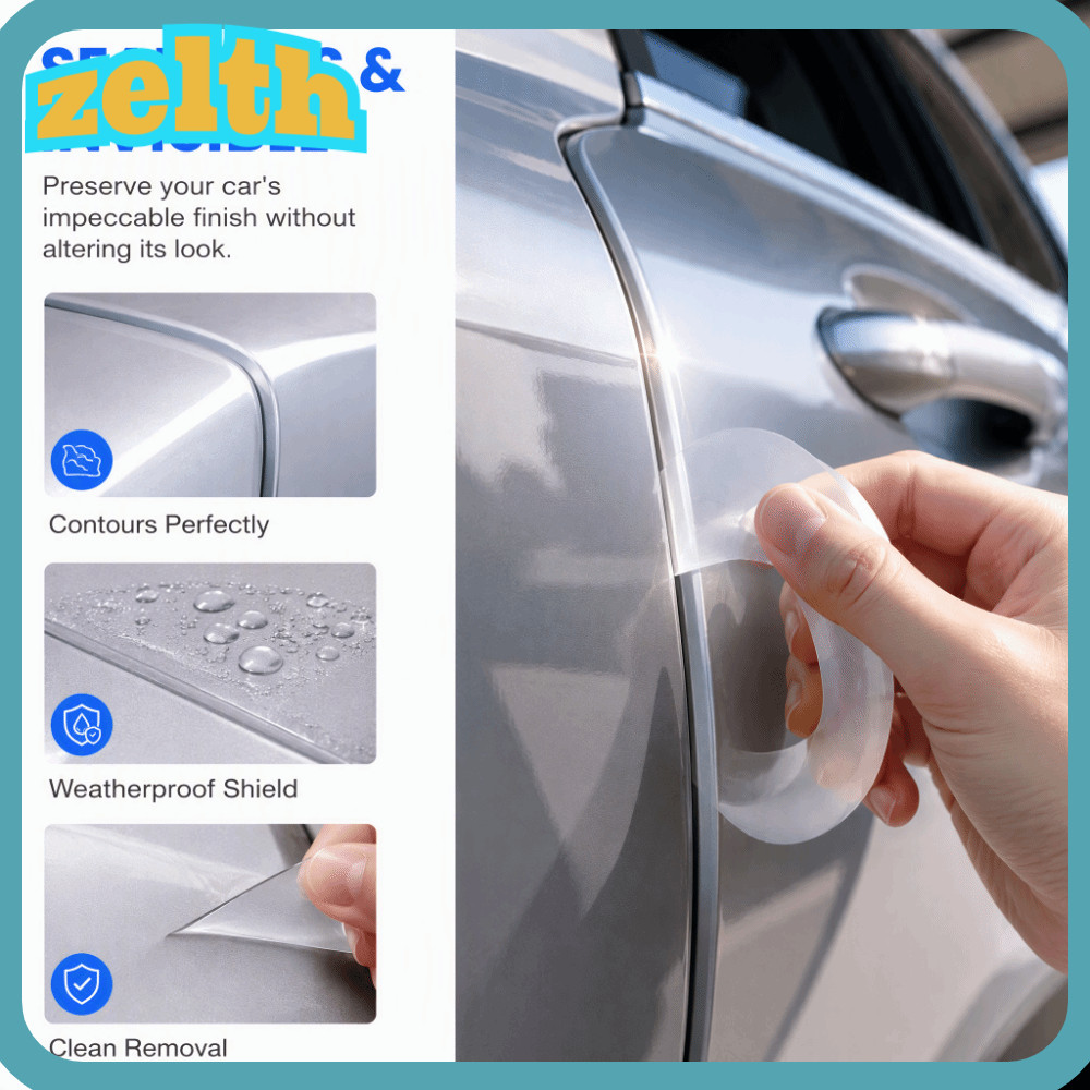 ZELLH Auto Door Edge Tape, Universal Transparent Nano Keo Dán Cửa Ô Tô, Dán Đơn Giản Trong Suốt Bảo 