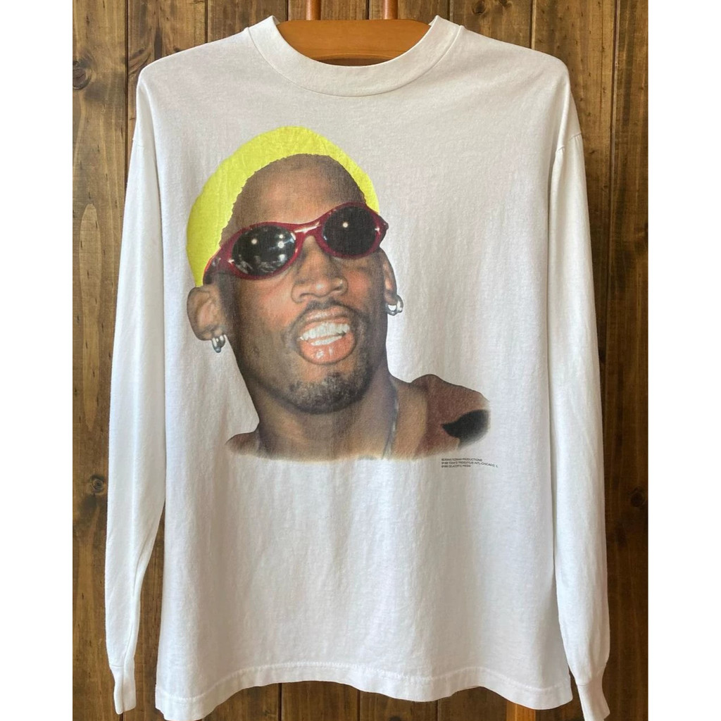 2026 Phong Cách Mới Giun Dennis Rodman Giun Rodman Vintage Cảm Giác Cotton Nguyên Chất Áo Thun In Hì