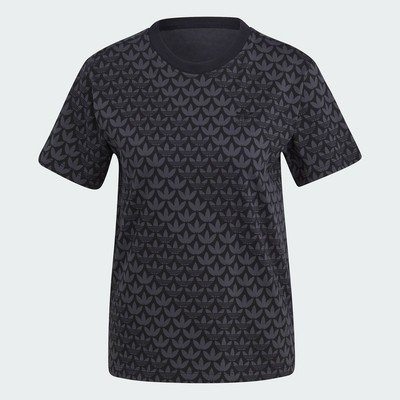 adidas Phong cách sống Áo Thun Monogram Ba Lá Nữ Đen II3180