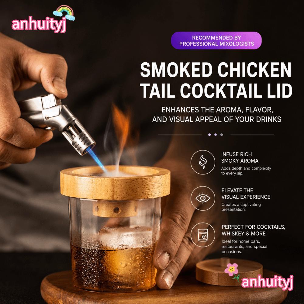 ANHUITYJ Cocktail Smoke Tool, Bar Craft Fit Solid Wood Solid Wood Solid Wood Box, Even Smoke Spread 