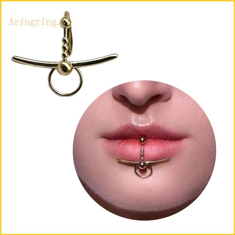 ARIN Punk Xuyên Môi Còng Kẹp Giả Môi Nhẫn Giả Xuyên Vòng Phẫu Thuật Đồng Nữ Nhẫn Septum Hoop