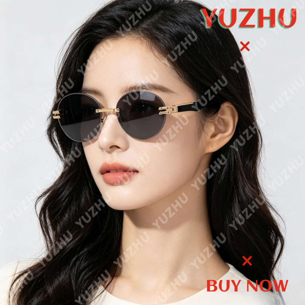 (YUZHU) Kính râm hình bầu dục không vành Euro-American thời trang hàng ngày dành cho nữ Hàng mới về,