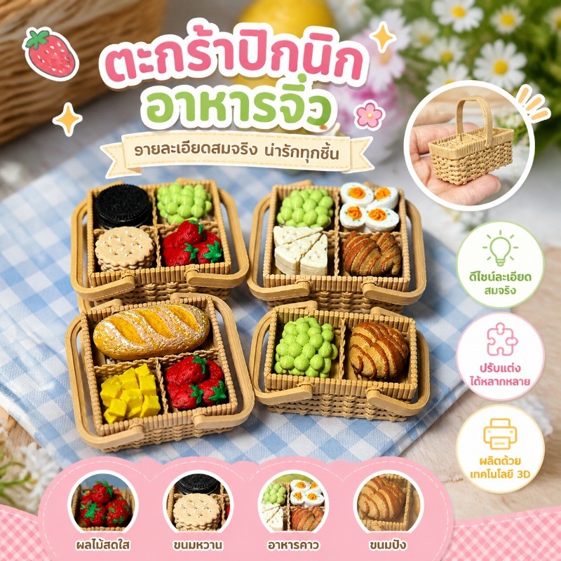 PICNIC MINI CLICKER IN3D BASKET MODEL Hình 3d In Đồ chơi giảm căng thẳng