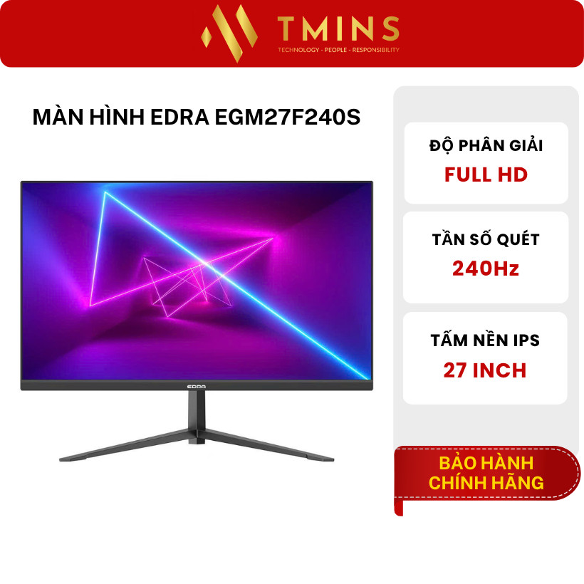 Màn hình gaming EDRA EGM27F240S (27 inch/ FHD/ 240Hz/ IPS/ 1ms) - Hàng chính hãng