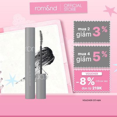 [Rom&nd] Mascara chuốt mi siêu dài và cong mi tự nhiên, chống trôi Hàn Quốc Romand Han All Fix Mascara - Han All Line 7g