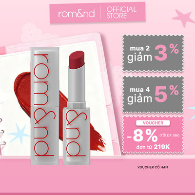 [Rom&nd] Son thỏi lì, lên màu siêu xinh Hàn Quốc Romand Zero Matte Lipstick 3g
