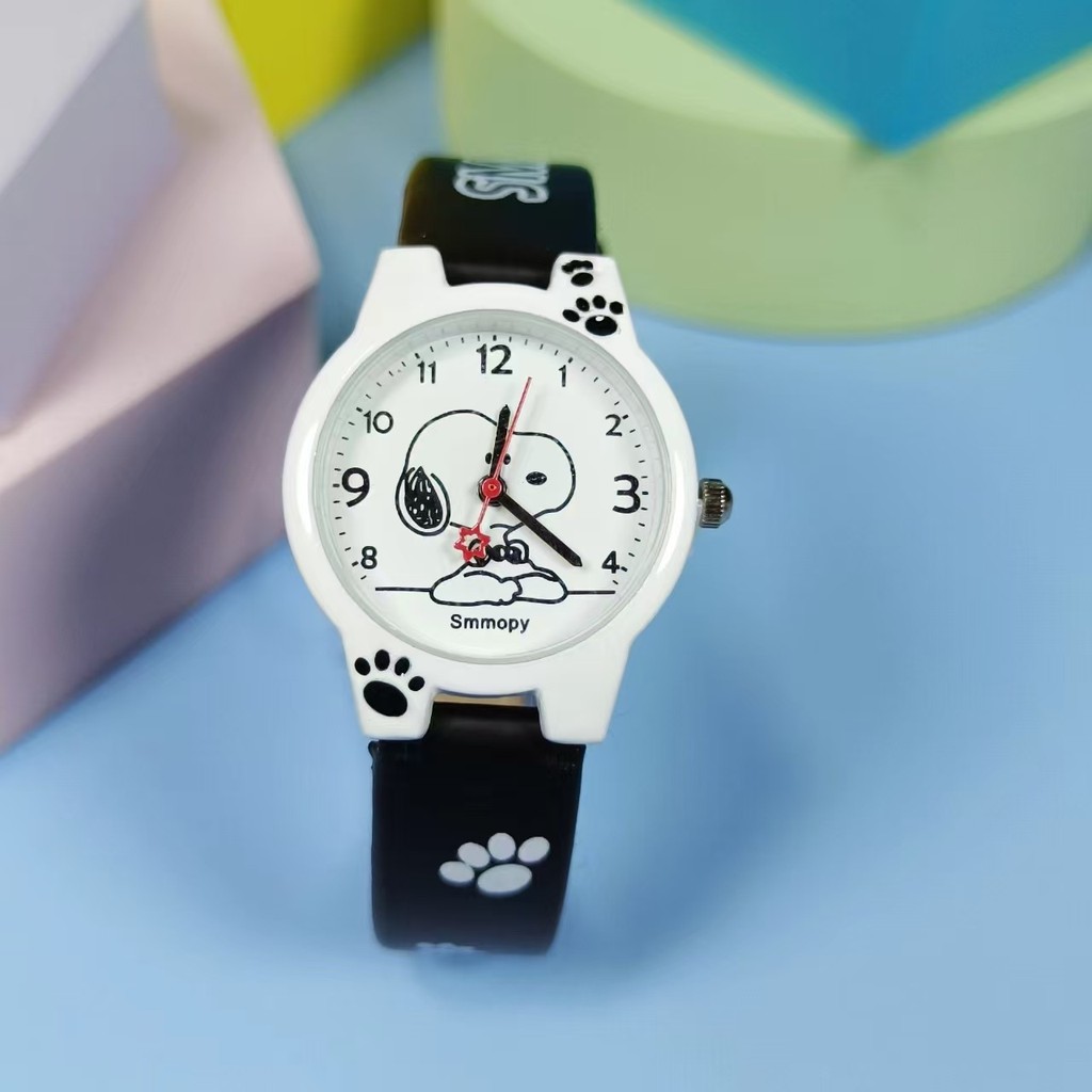 Snoopy Snoopy Trẻ Em Hoạt Hình Đồng Hồ Nữ Học Sinh Tiểu Học Đồng Hồ Thạch Anh Chống Thấm Nước Dễ Thư