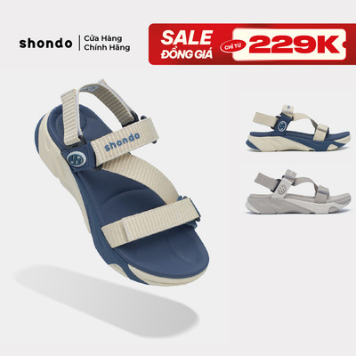 Giày Sandal Nam Nữ Shondo F8M Quai Dù Dệt Dập Gân Nhiều Màu