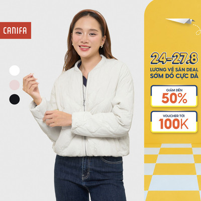 Áo khoác chần bông nữ CANIFA dài tay chống thấm nước 6OT25W003
